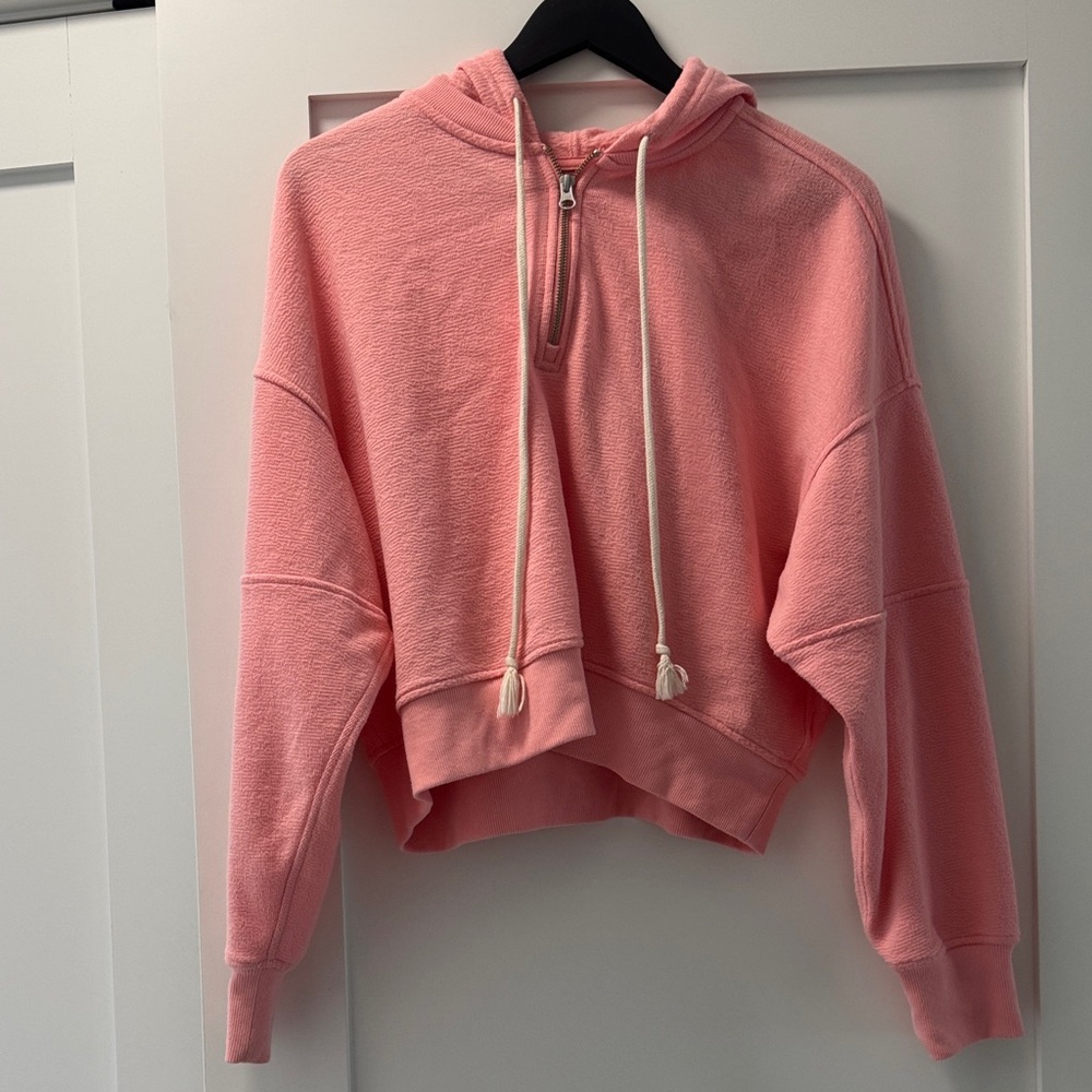 Aerie Coral Pink Half-Zip Hoodie